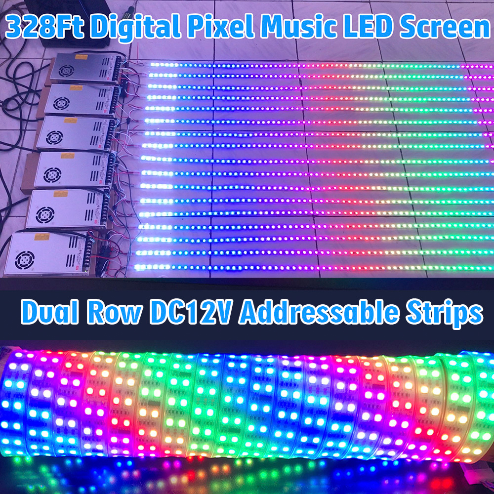 DC7-24V, LC-2000B LED WIFI SPI Music Spectrum Android Controller, For DMX512, WS2812B, SK6812 RGB/RGBW, WS2813, WS2815 Addressable LED Strip Lights, APP Support Input Content, Google Play Download